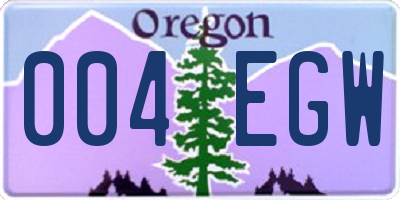 OR license plate 004EGW