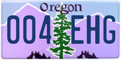 OR license plate 004EHG