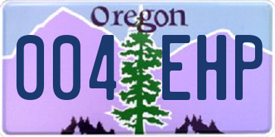OR license plate 004EHP