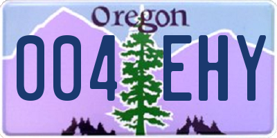 OR license plate 004EHY