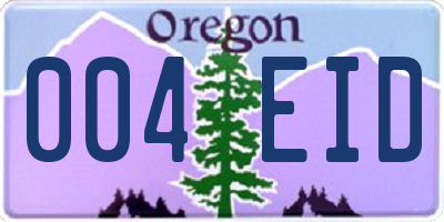 OR license plate 004EID