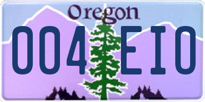 OR license plate 004EIO