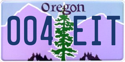 OR license plate 004EIT