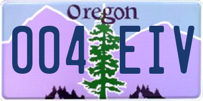 OR license plate 004EIV