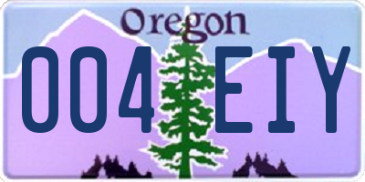 OR license plate 004EIY