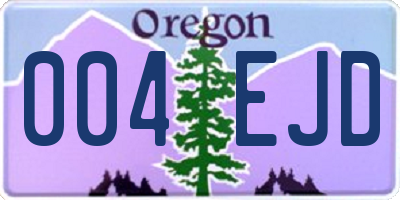 OR license plate 004EJD