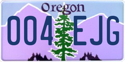 OR license plate 004EJG