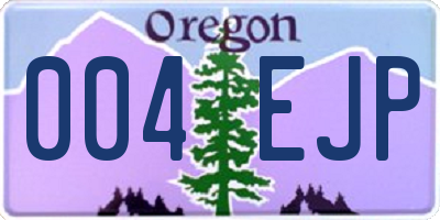 OR license plate 004EJP