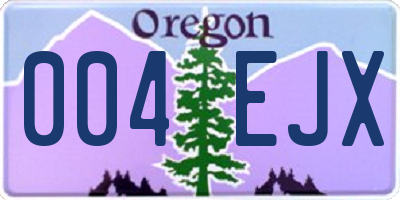 OR license plate 004EJX