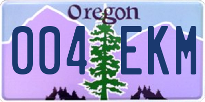 OR license plate 004EKM