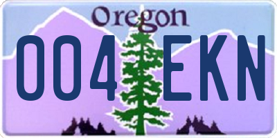 OR license plate 004EKN