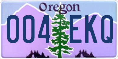 OR license plate 004EKQ