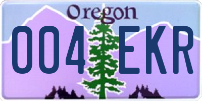 OR license plate 004EKR