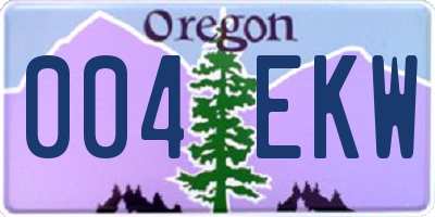 OR license plate 004EKW