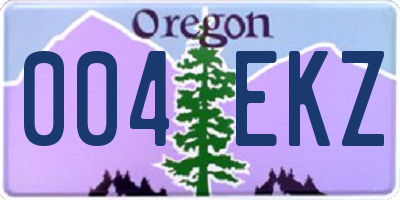 OR license plate 004EKZ