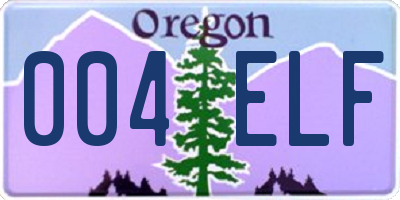 OR license plate 004ELF