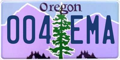 OR license plate 004EMA