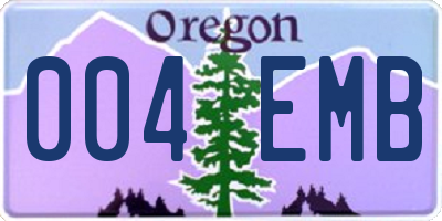 OR license plate 004EMB