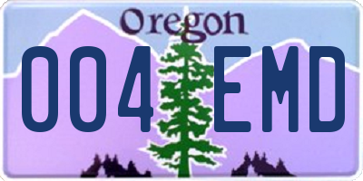 OR license plate 004EMD