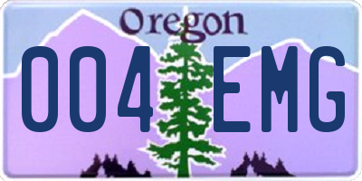 OR license plate 004EMG