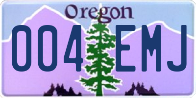 OR license plate 004EMJ