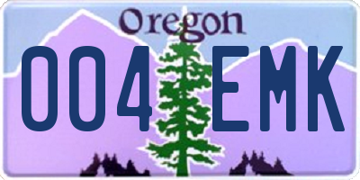 OR license plate 004EMK