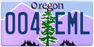 OR license plate 004EML