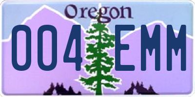OR license plate 004EMM