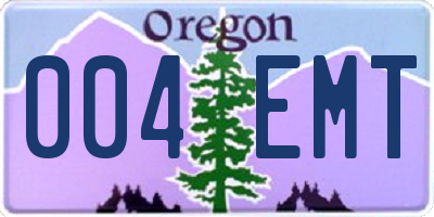 OR license plate 004EMT