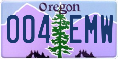 OR license plate 004EMW