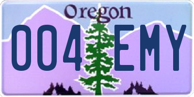 OR license plate 004EMY