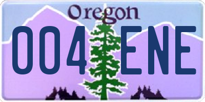 OR license plate 004ENE