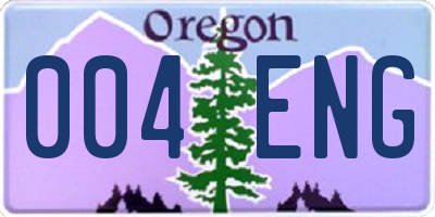 OR license plate 004ENG