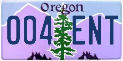 OR license plate 004ENT