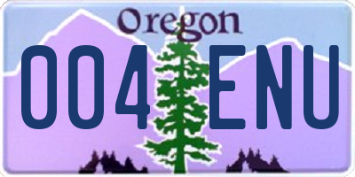 OR license plate 004ENU