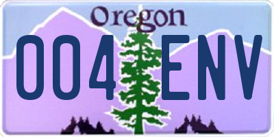 OR license plate 004ENV