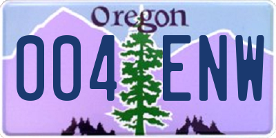 OR license plate 004ENW