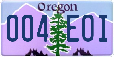 OR license plate 004EOI