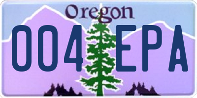 OR license plate 004EPA