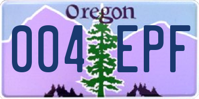 OR license plate 004EPF