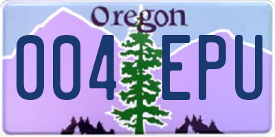 OR license plate 004EPU