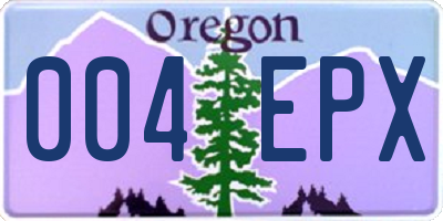 OR license plate 004EPX