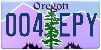 OR license plate 004EPY