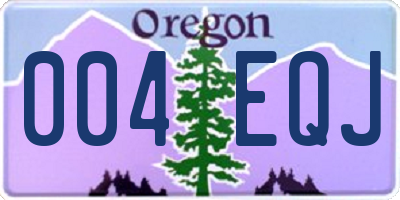 OR license plate 004EQJ