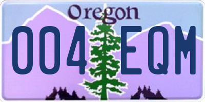 OR license plate 004EQM