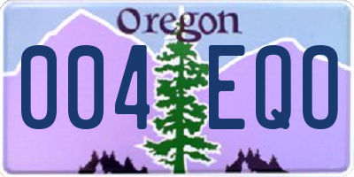 OR license plate 004EQO