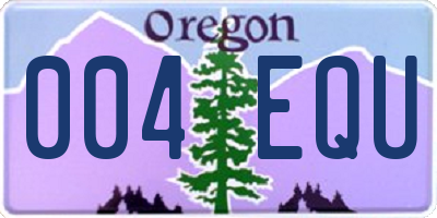 OR license plate 004EQU