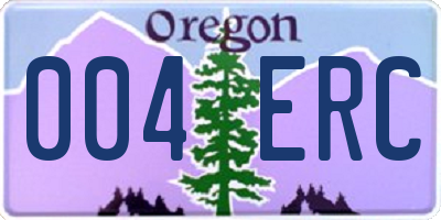 OR license plate 004ERC