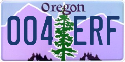 OR license plate 004ERF