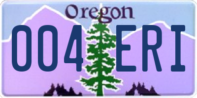 OR license plate 004ERI